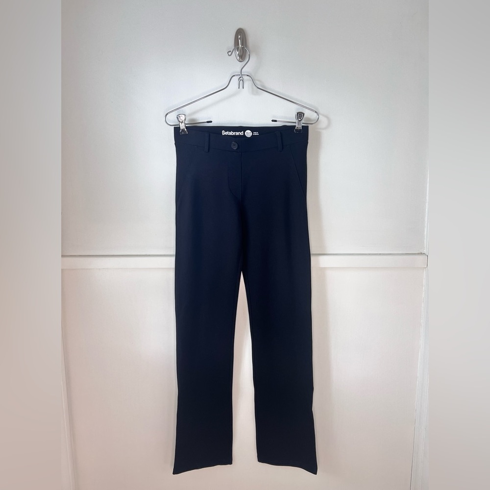 Betabrand Black Straight Leg Pull On Yoga Dress Pants Size XSP